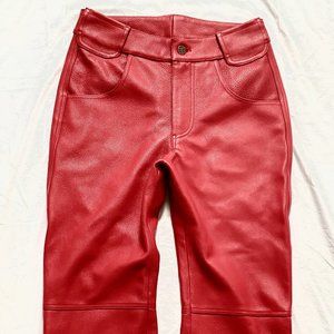 TELFAR Red Leather Pants FW2018